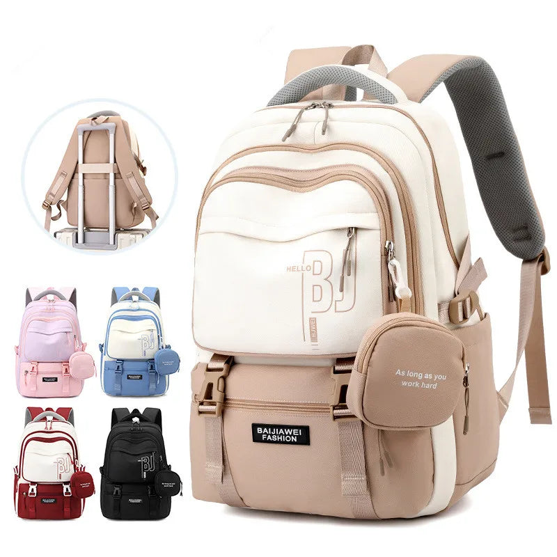 BAIJIAWEI Mochilas escolares impermeables para niñas con monedero para niñas adolescentes Mochila para niños Mochila escolar con estampado Mochilas escolares para niños