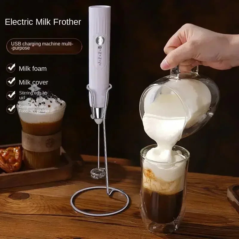 Froth & Whisk: The 2-in-1 USB Rechargeable Electric Mixer